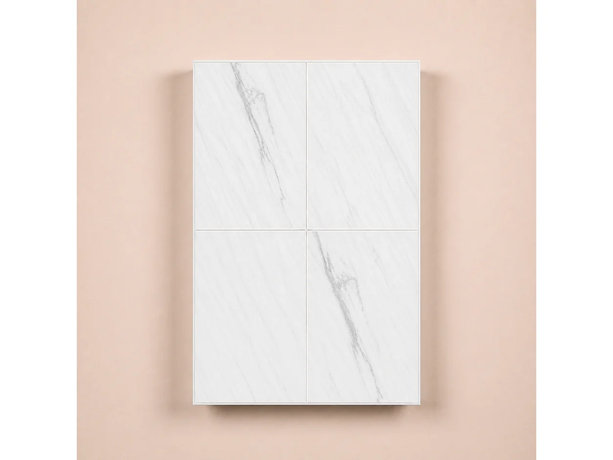 Pack de 3 panneaux muraux de salle de bain marbre blanc