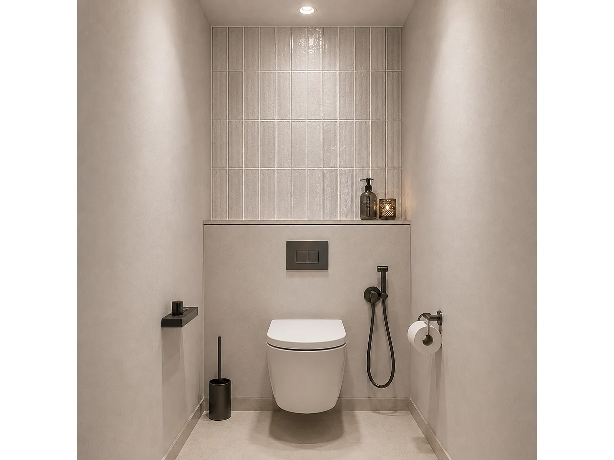 Pack de 3 panneaux muraux de salle de bain carrelage gris clair