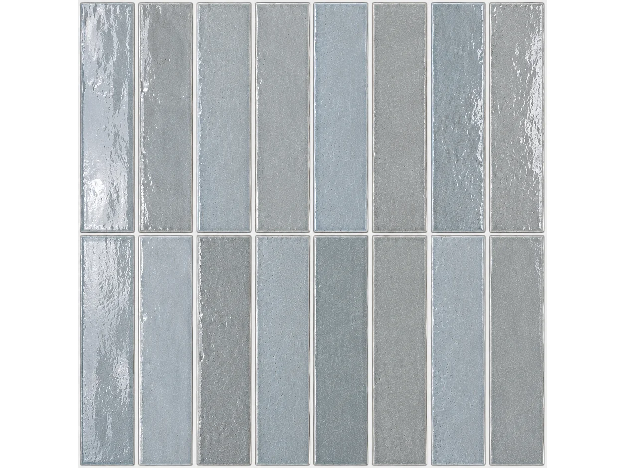 Pack de 3 panneaux muraux de salle de bain carrelage gris clair