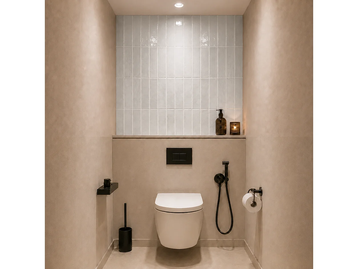 Pack de 3 panneaux muraux de salle de bain carrelage gris clair