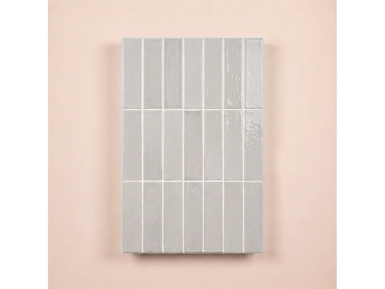 Pack de 3 panneaux muraux de salle de bain carrelage gris clair