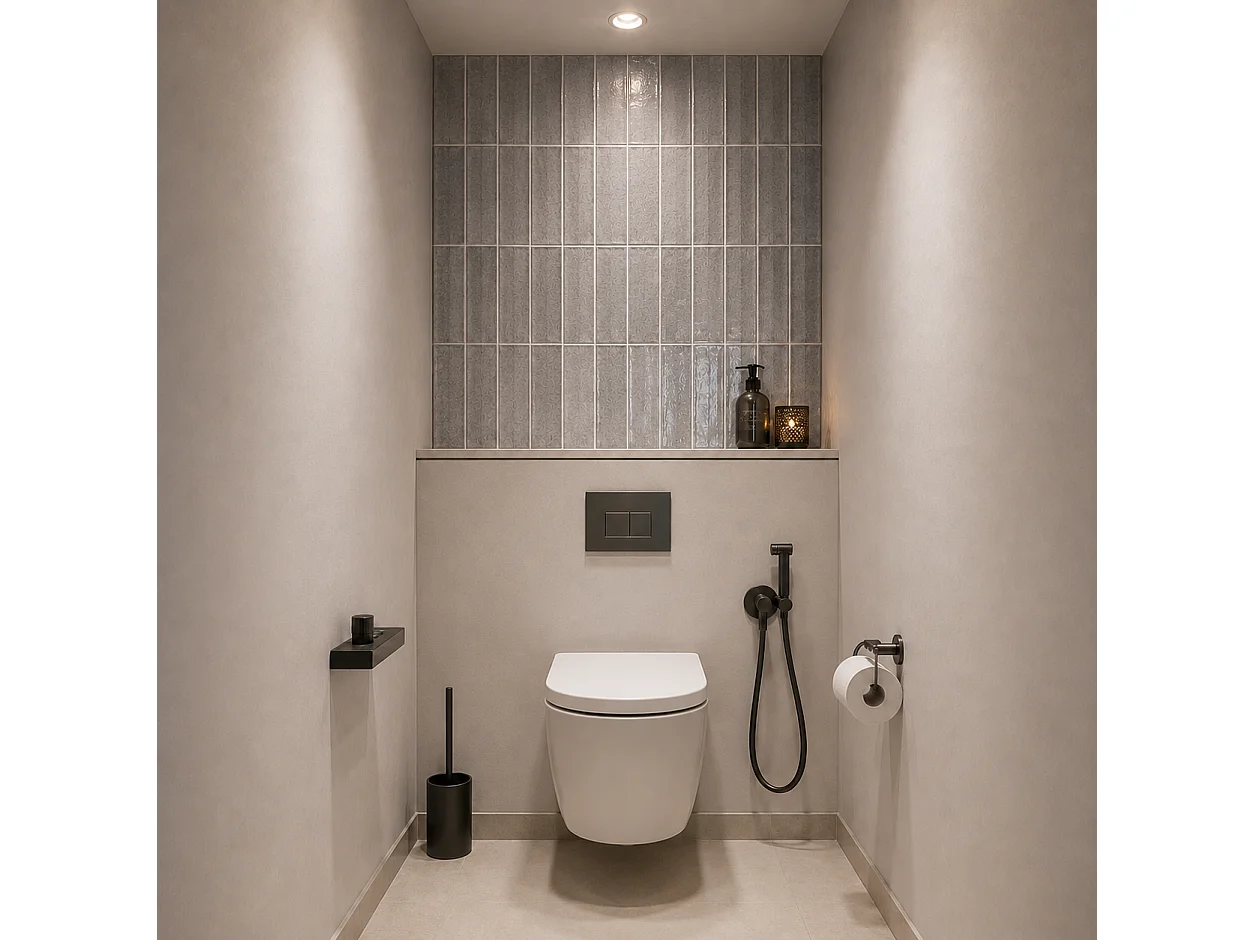 Pack de 3 panneaux muraux de salle de bain carrelage gris