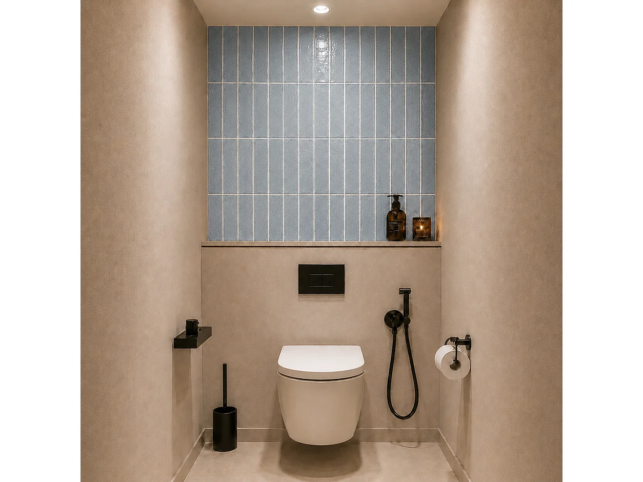 Pack de 3 panneaux muraux de salle de bain carrelage gris