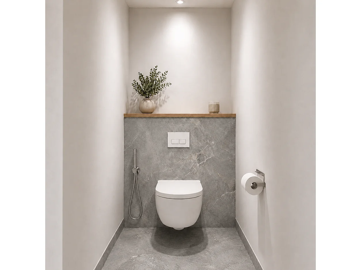 Panneau mural de salle de bain effet marbre gris