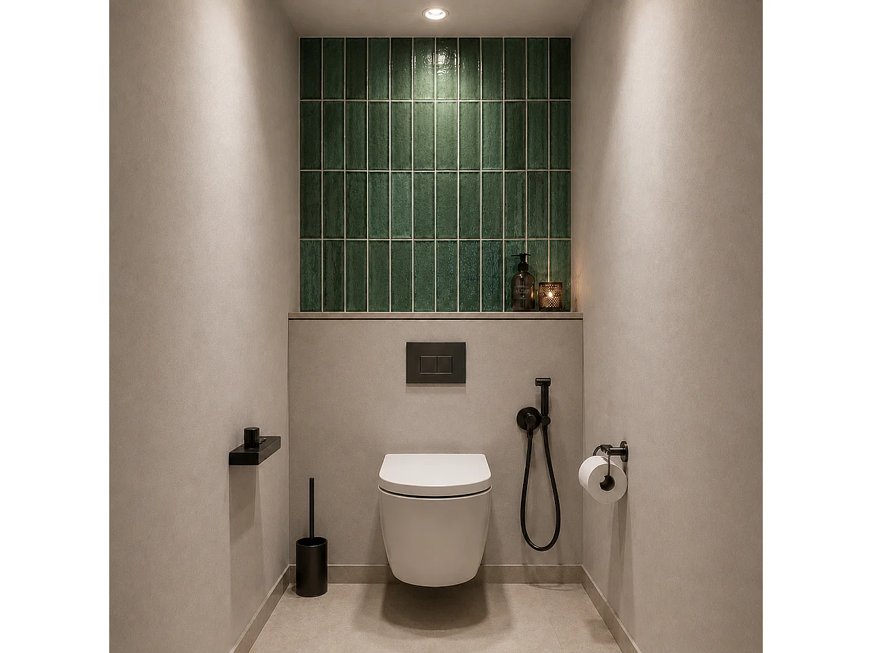 Pack de 3 panneaux muraux de salle de bain carrelage vert