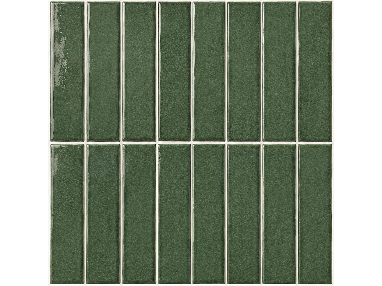 Pack de 3 panneaux muraux de salle de bain carrelage vert
