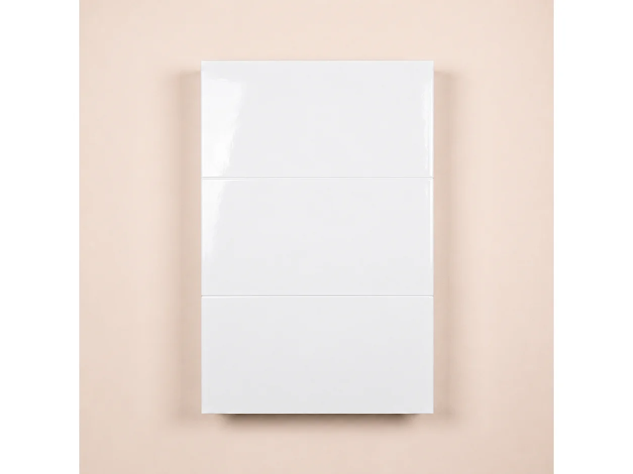 Pack de 3 panneaux muraux de salle de bain carrelage blanc brillant