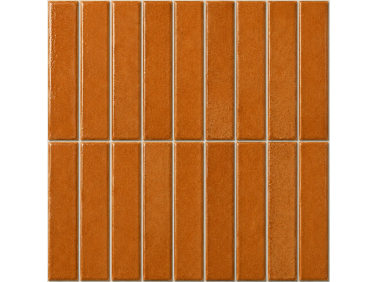 Pack de 3 panneaux muraux de salle de bain carrelage orange
