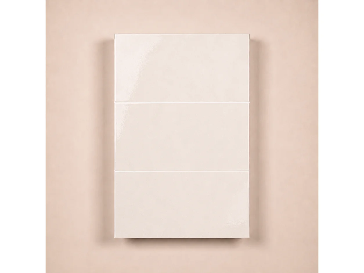 Pack de 3 panneaux muraux de salle de bain carrelage beige