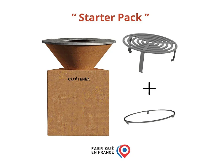 Rustikt Corten Brasero Set 60 cm + Grill + Kant