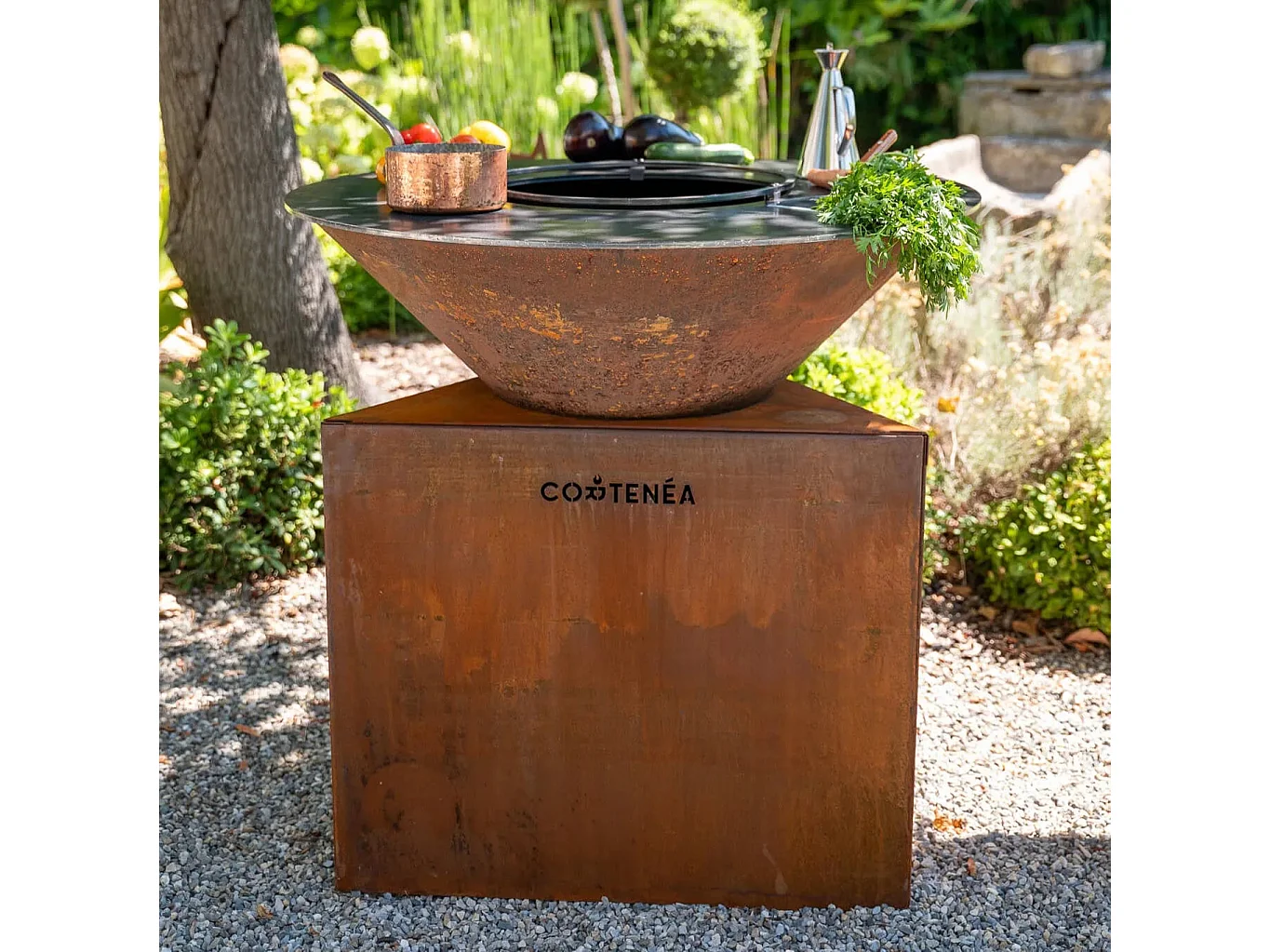 Cortenéa 100 cm Brasero Startpaket med Grill och Kant