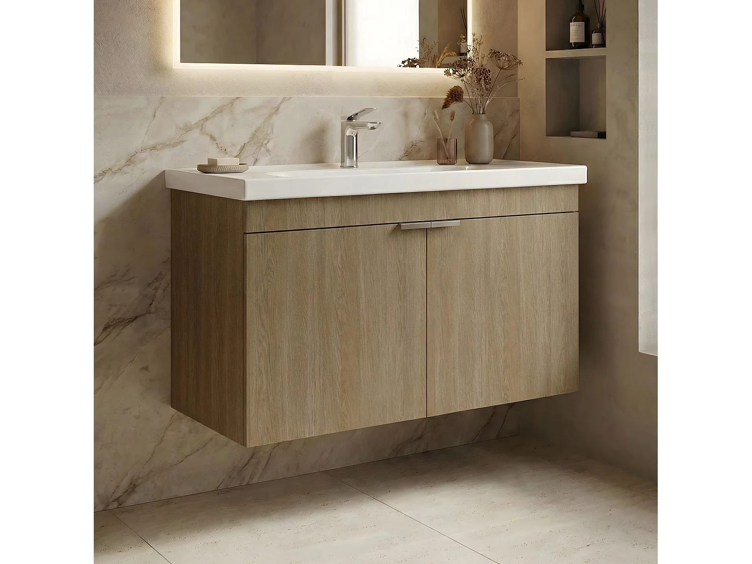 Meuble Vasque "Desna 80" - 80 x 45 x 58 cm - Sonomo Oak