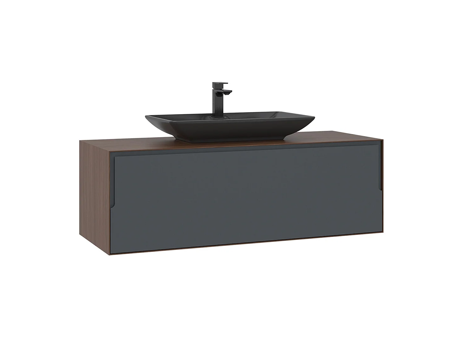 Meuble Vasque "Craft 120" - 120 x 50 x 40 cm - Walnut / Anthracite