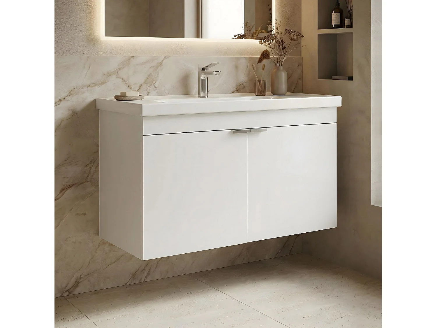 Meuble Vasque "Desna 80" - 80 x 45 x 58 cm - Matte White