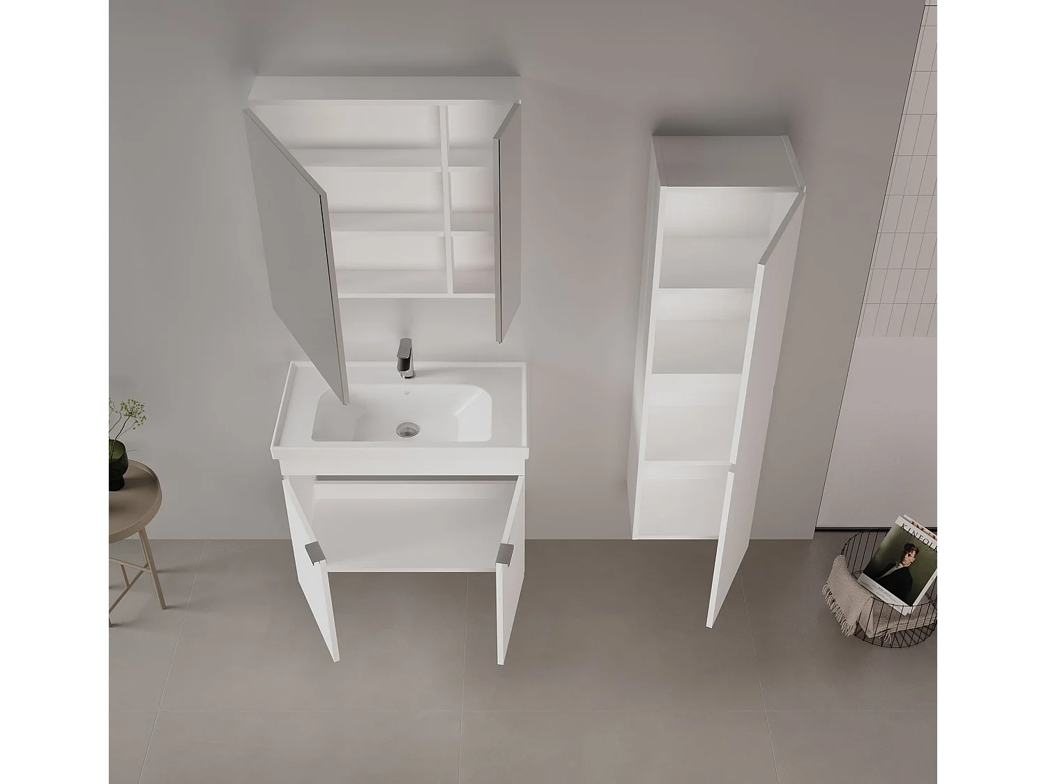 Meuble Vasque "Desna 80" - 80 x 45 x 58 cm - Matte White