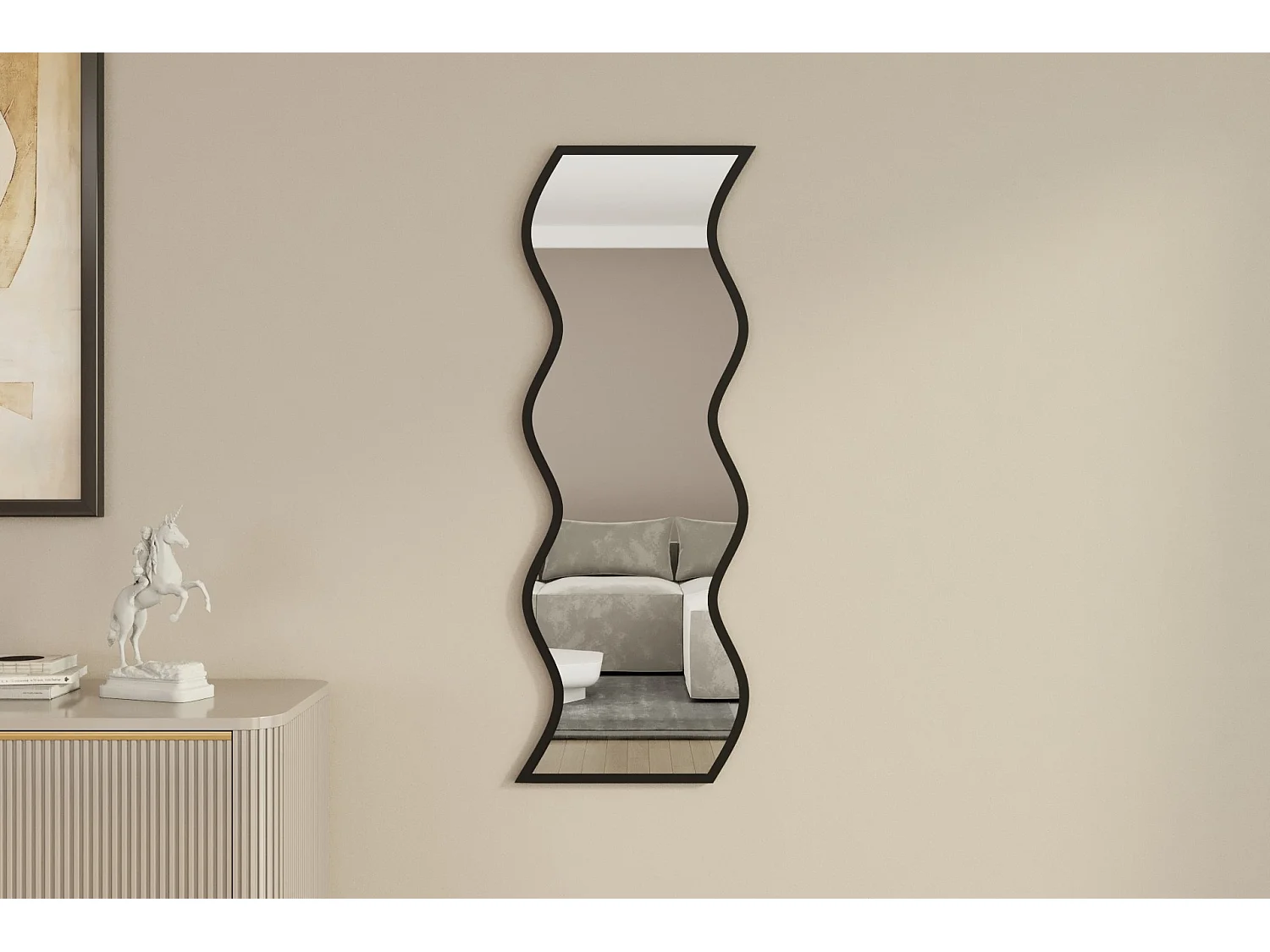 Safi" houten spiegel 40 x 2.2 x 120 cm - Wit