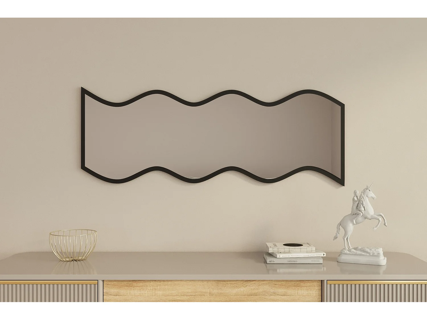 Safi" houten spiegel 40 x 2.2 x 120 cm - Wit
