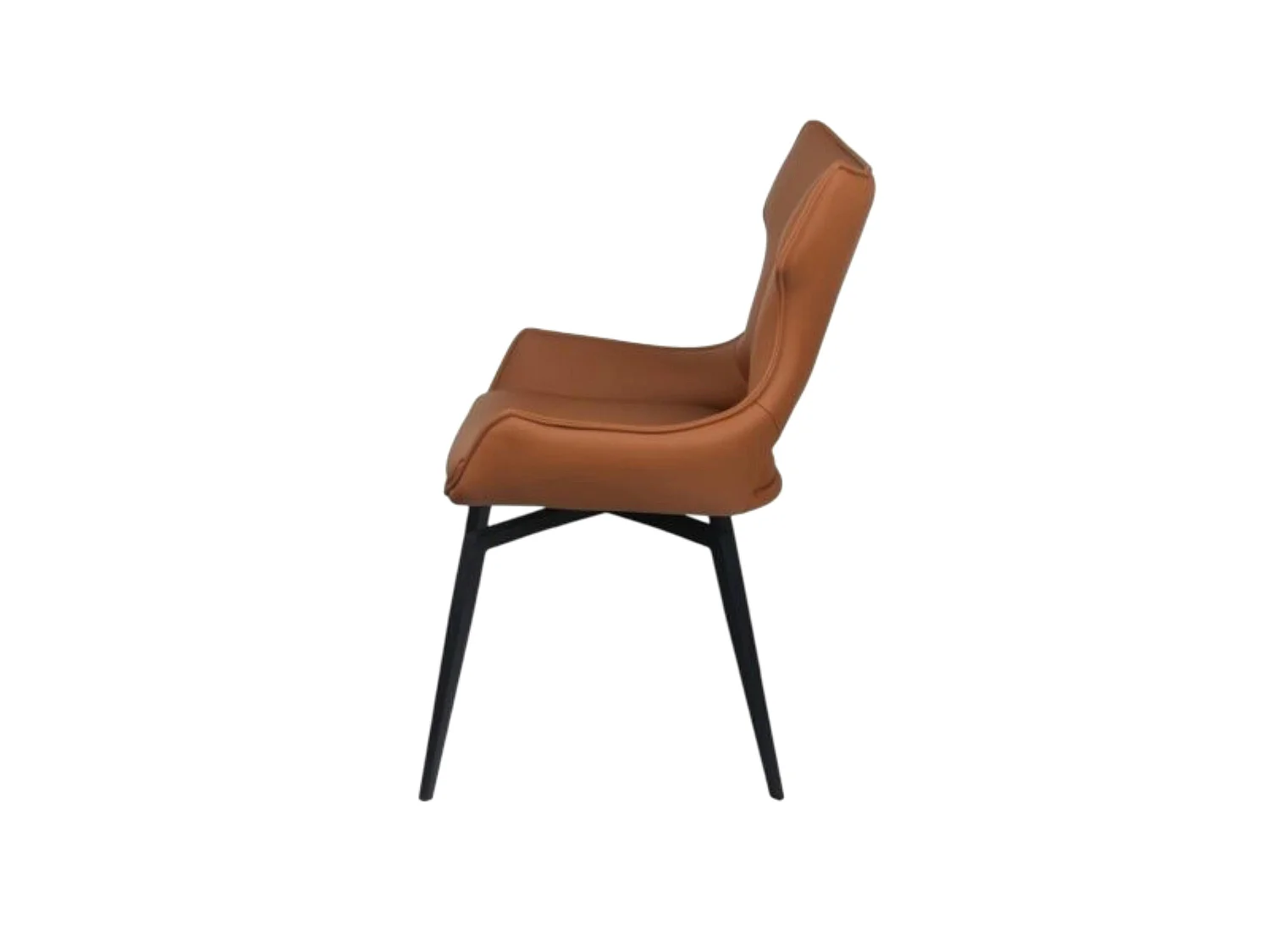 Chaise pivotante cuir cognac dossier ouvert (lot de 2) LOMBARDIE
