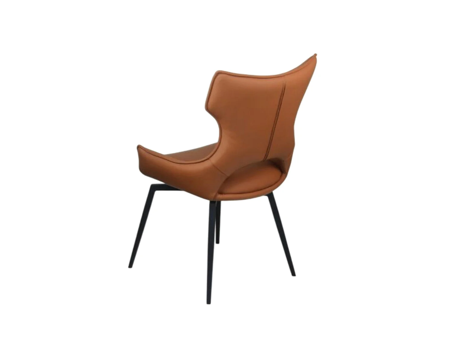Chaise pivotante cuir cognac dossier ouvert (lot de 2) LOMBARDIE