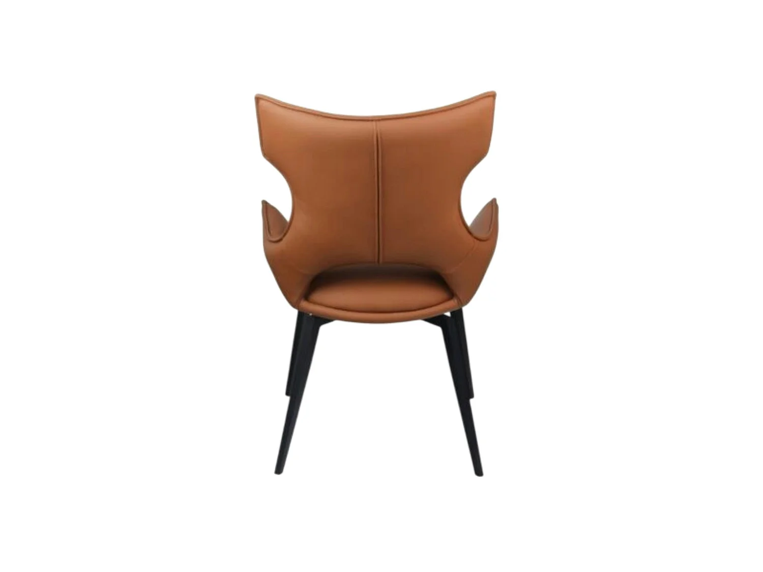 Chaise pivotante cuir cognac dossier ouvert (lot de 2) LOMBARDIE