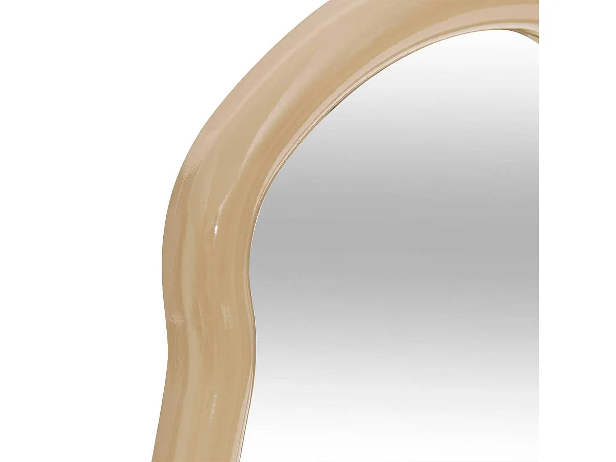 Miroir Mural Organique "Reza" 33cm Beige