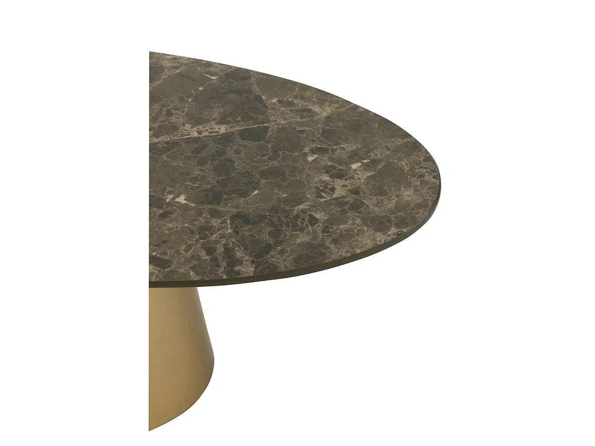 Lot de 2 Tables Basses "Effet Marbre" 74cm Bronze