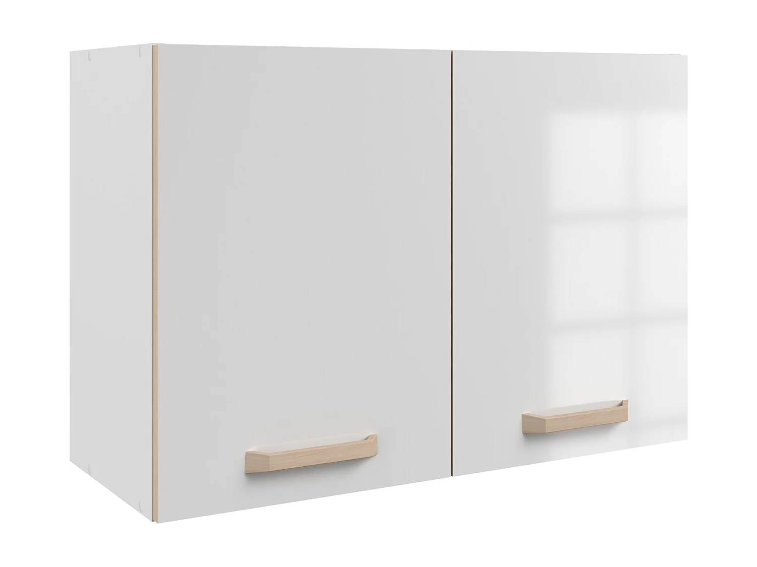 Cuisine complète - Avec plan de travail 240 cm - Blanc brillant et Naturel clair - TRATTORIA