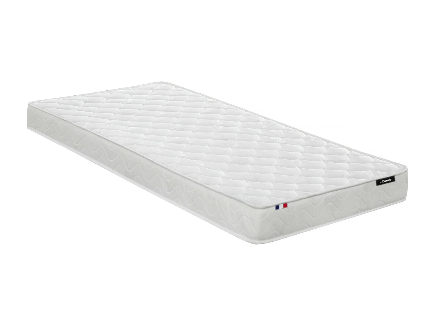 Lit coffre 90 x 190 cm – Velours côtelé – Crème + Matelas - VALME