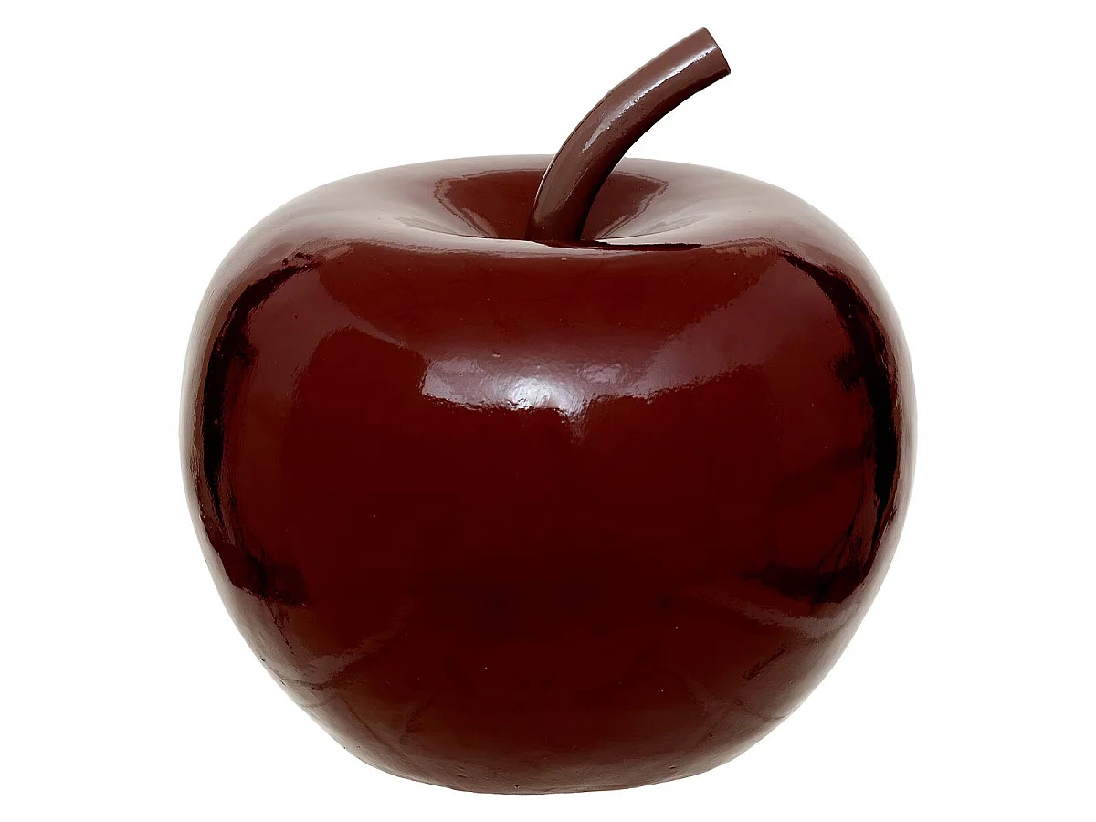 Pomme Déco Extérieur en Résine "Glossy" 26cm Rouge Rubis