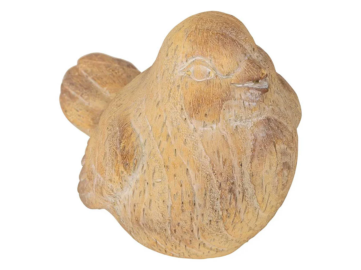 Statuette Oiseau Déco Extérieure "Birdy" 18cm Beige