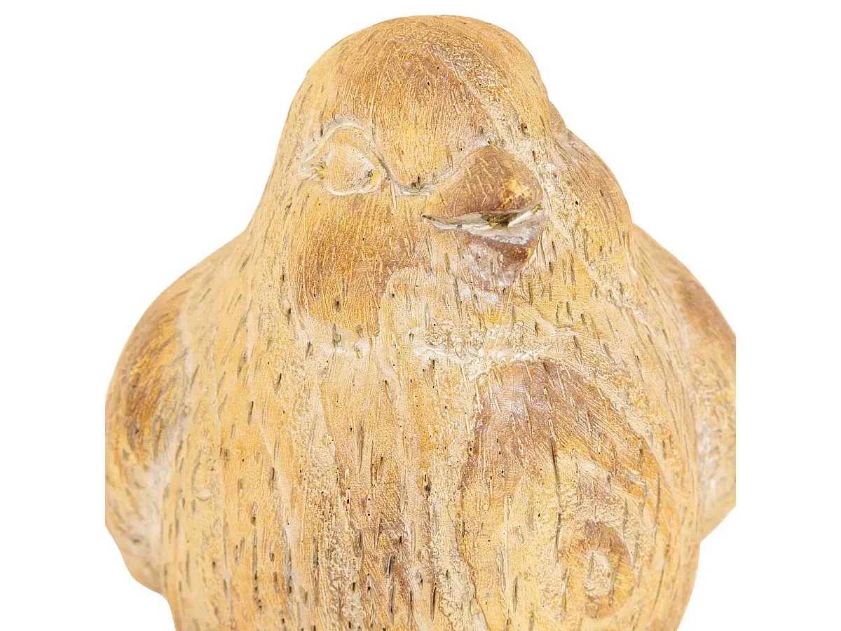 Statuette Oiseau Déco Extérieure "Birdy" 18cm Beige