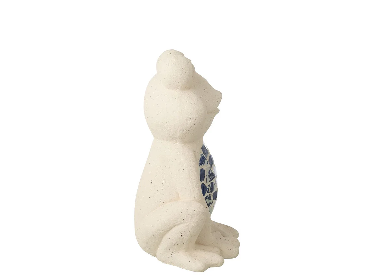 Statuette Grenouille d'Extérieur "Mosaïque" 39cm Beige