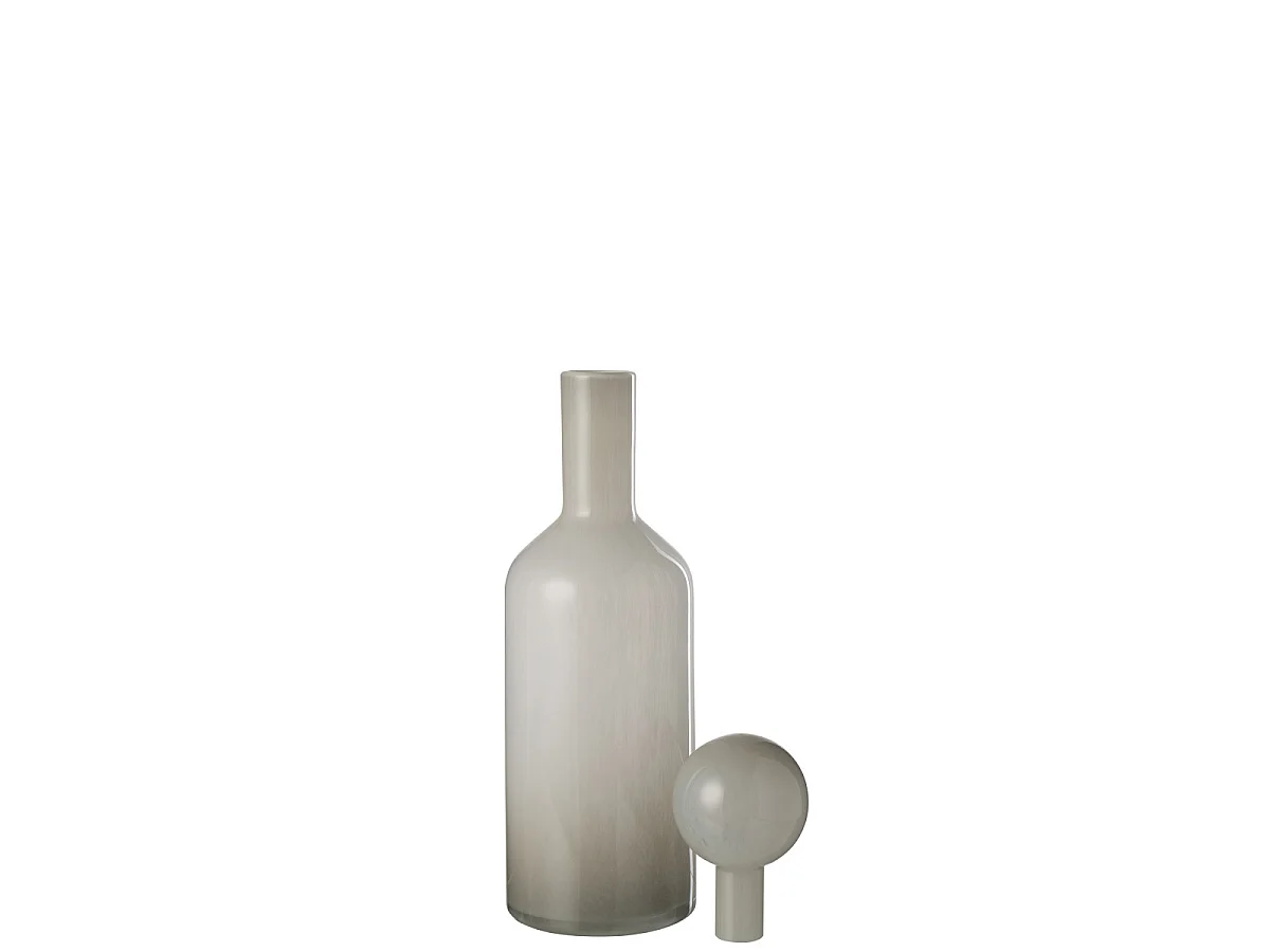 Vase Bouteille Bouchon en Verre "Doyle" 46cm Gris