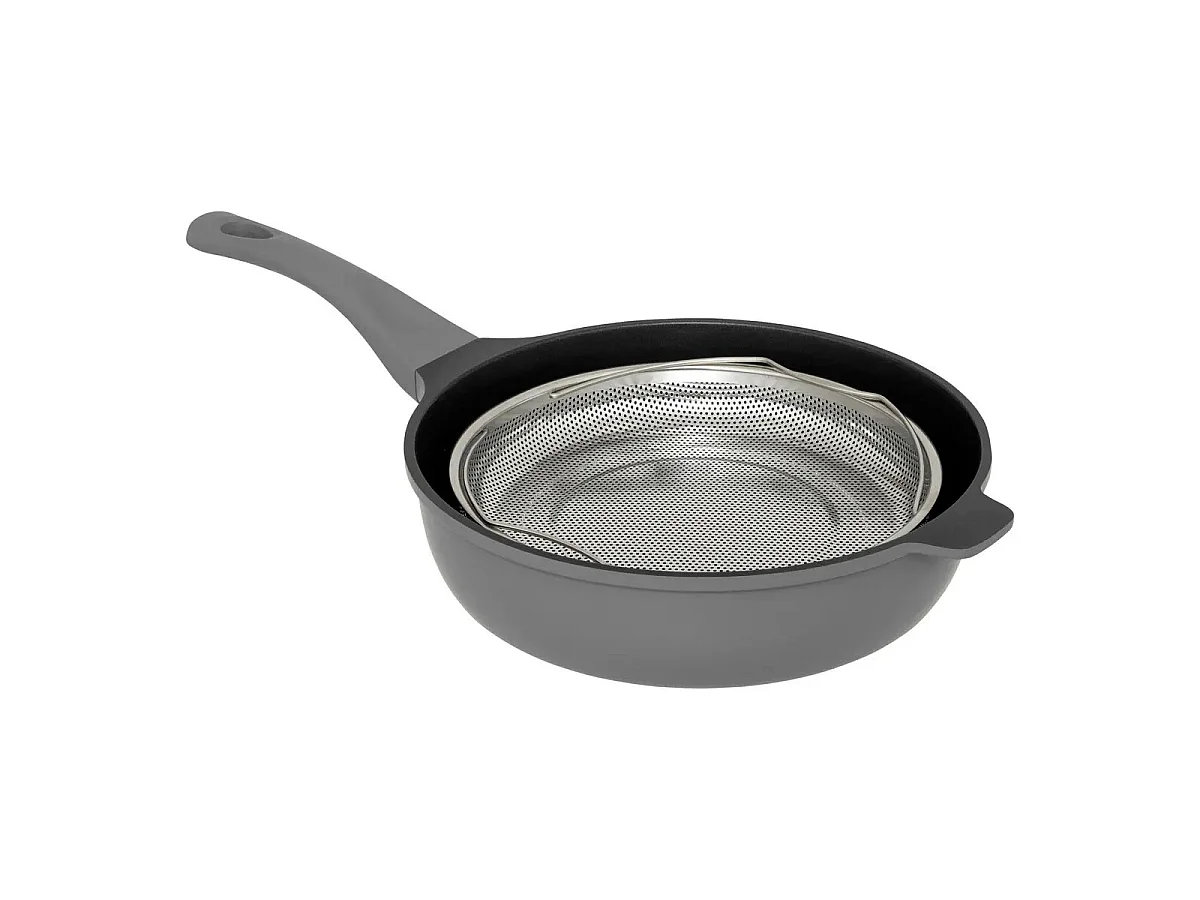 Sauteuse Avec Panier Vapeur "Kirk" 28cm Gris
