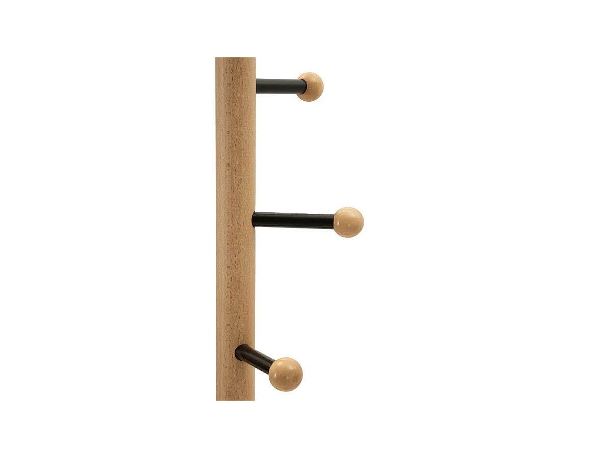 Porte-Manteau en Bois "Step" 172cm Noir & Naturel