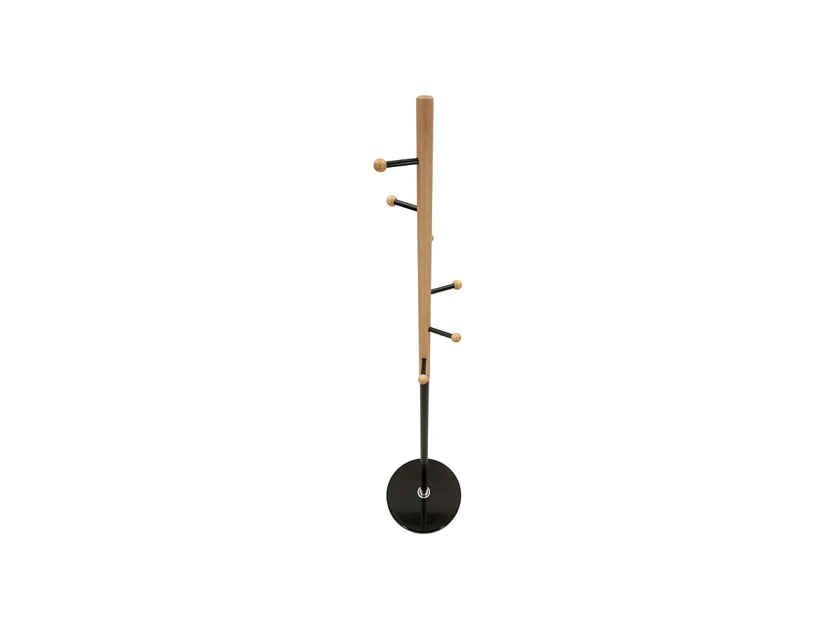 Porte-Manteau en Bois "Step" 172cm Noir & Naturel