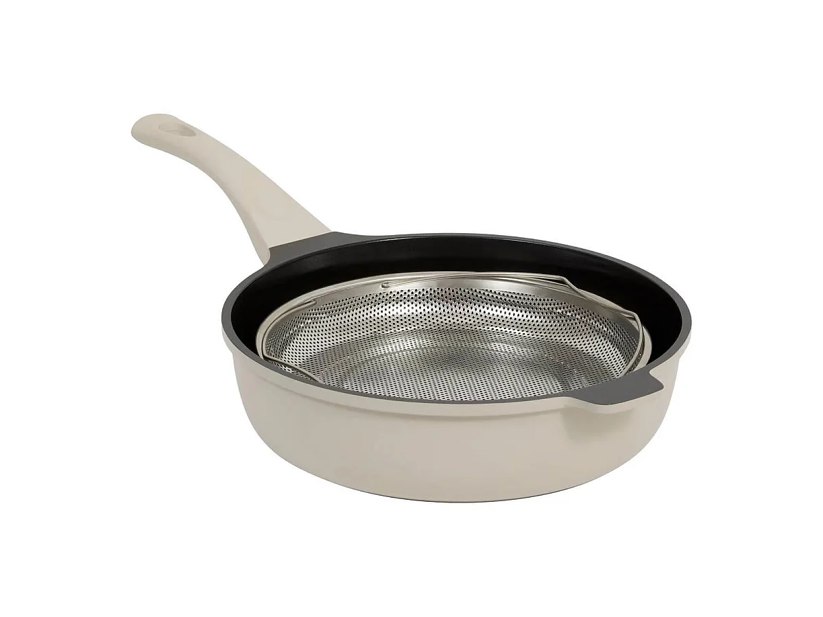 Sauteuse Avec Panier Vapeur "Kirk" 28cm Taupe
