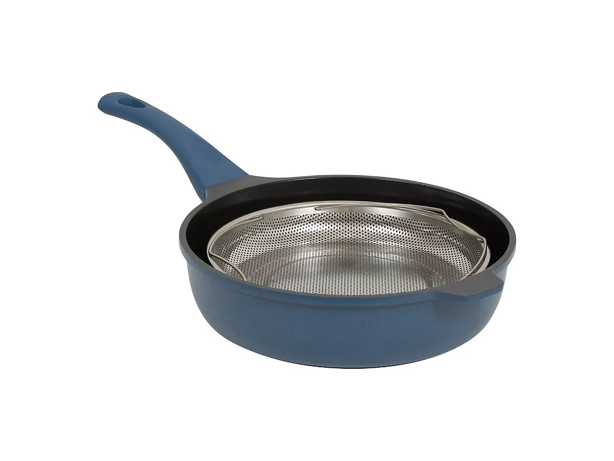 Sauteuse Avec Panier Vapeur "Kirk" 28cm Bleu