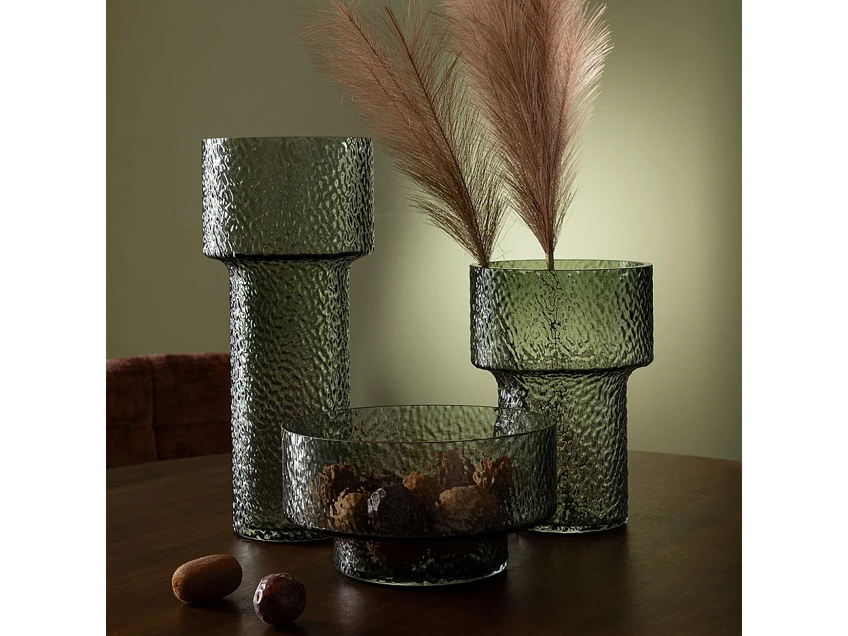 Vase Design en Verre "Betty" 45cm Vert