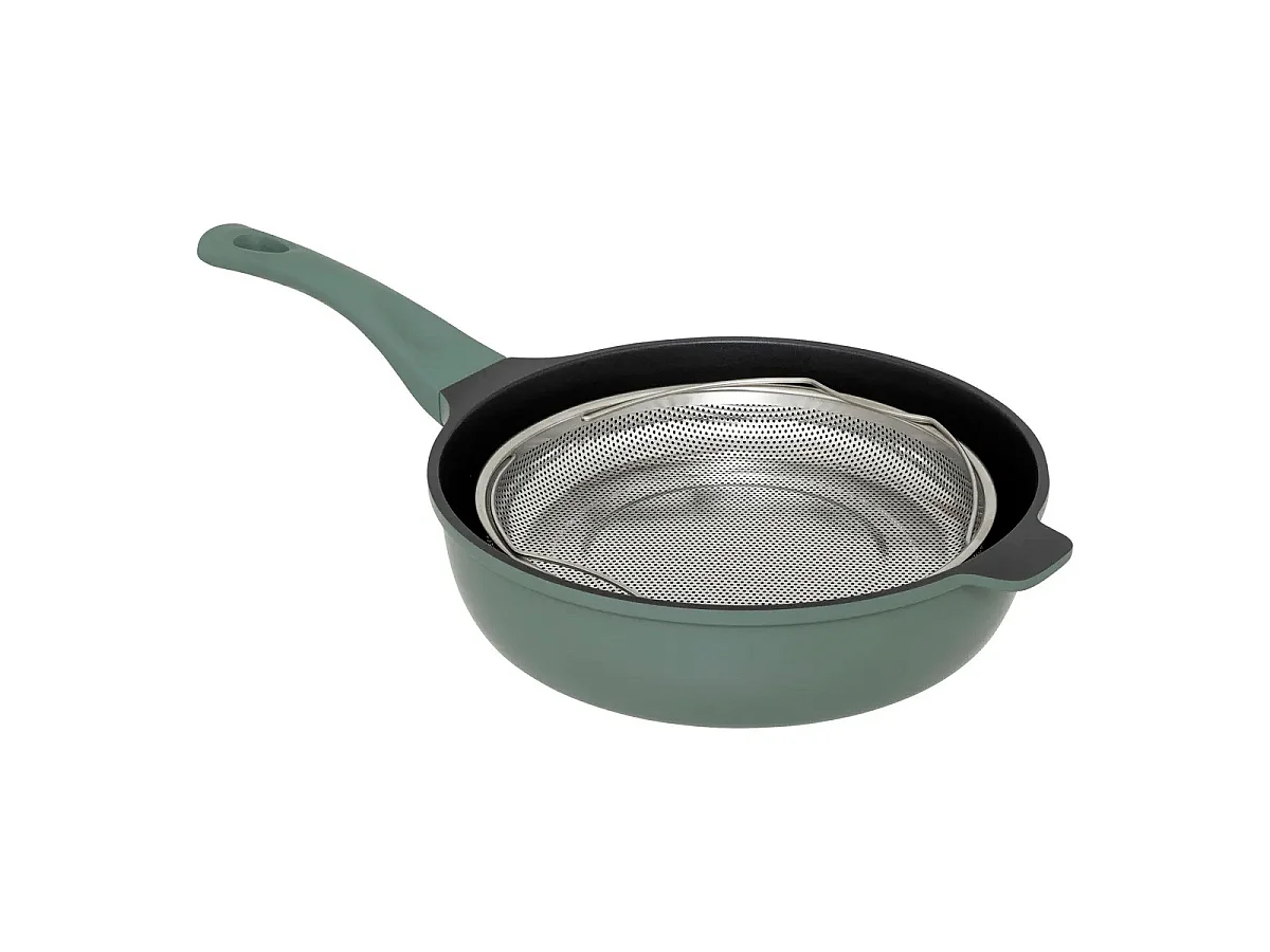 Sauteuse Avec Panier Vapeur "Kirk" 28cm Vert