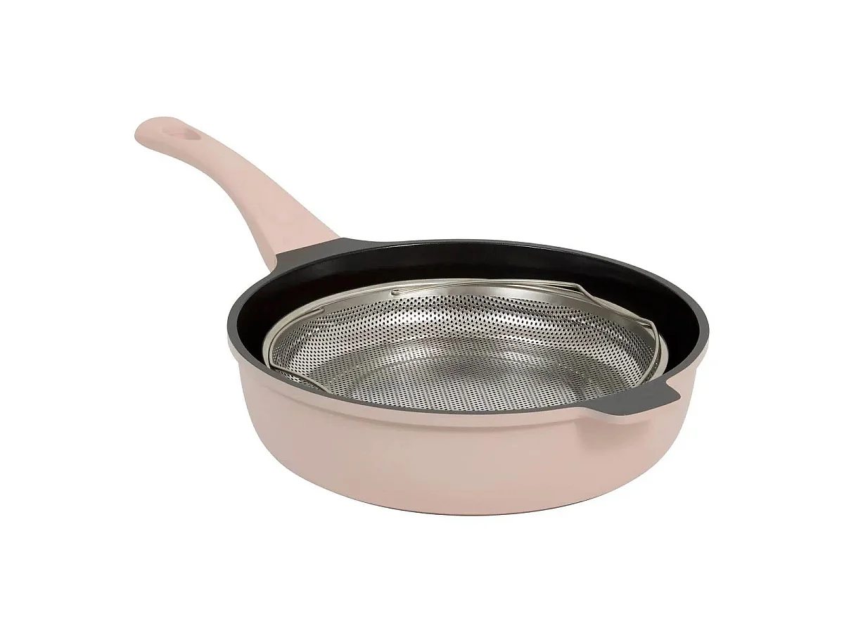Sauteuse Avec Panier Vapeur "Kirk" 28cm Rose