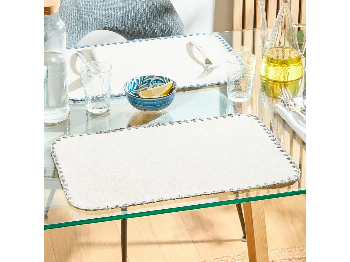 Set de Table en Tissu "Sandrine" 30x45cm Gris