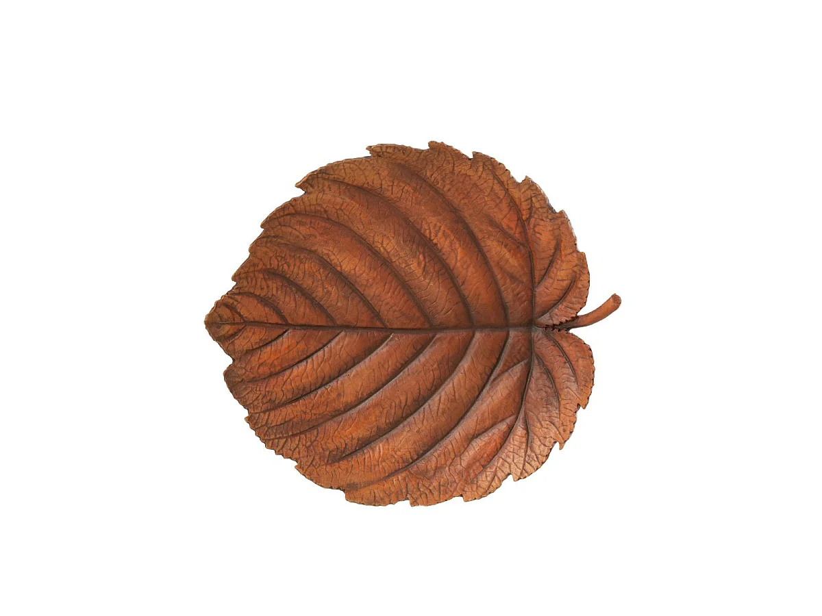 Coupelle Déco Feuille "Plate" 30cm Orange Foncé