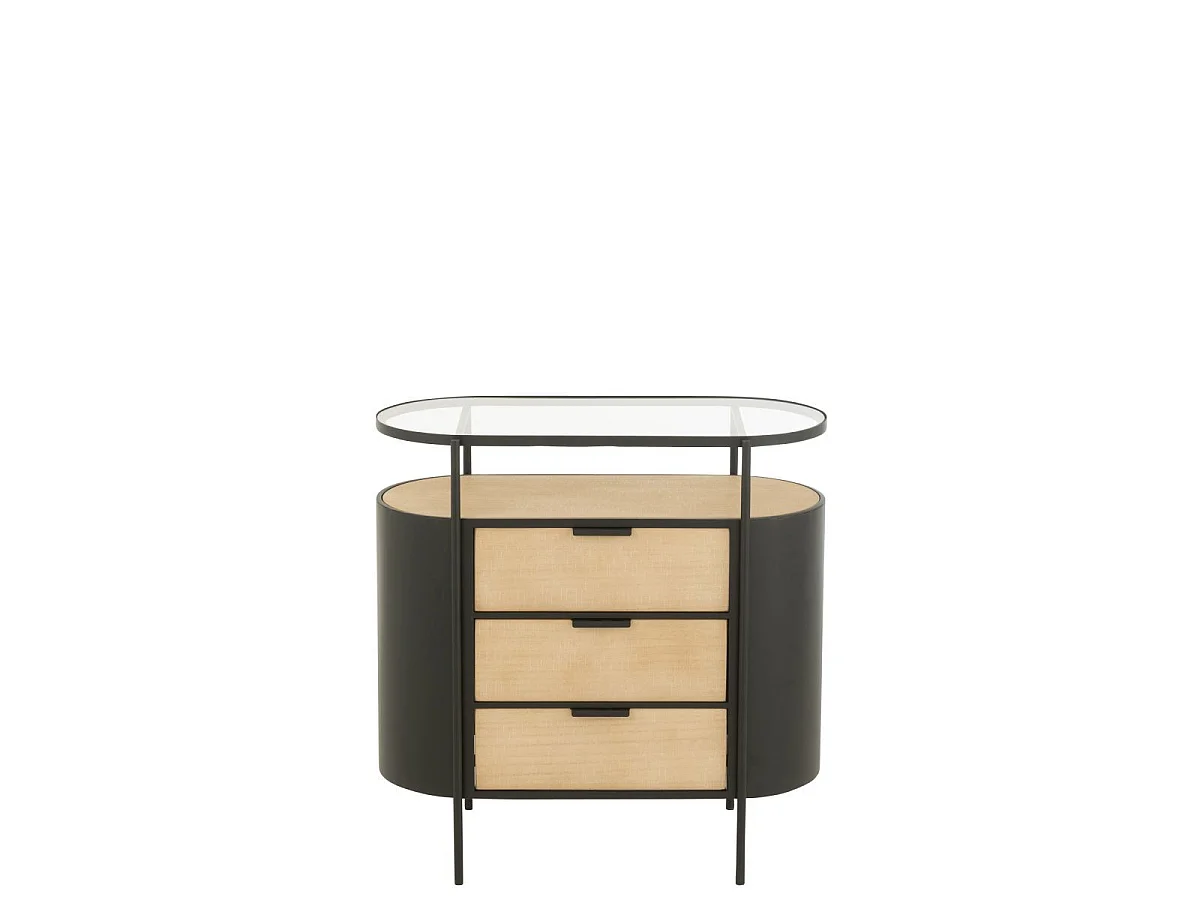 Commode 3 Tiroirs "Bya" 80cm Naturel