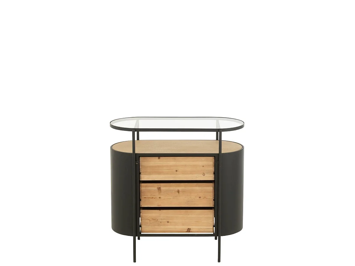 Commode 3 Tiroirs "Bya" 80cm Naturel