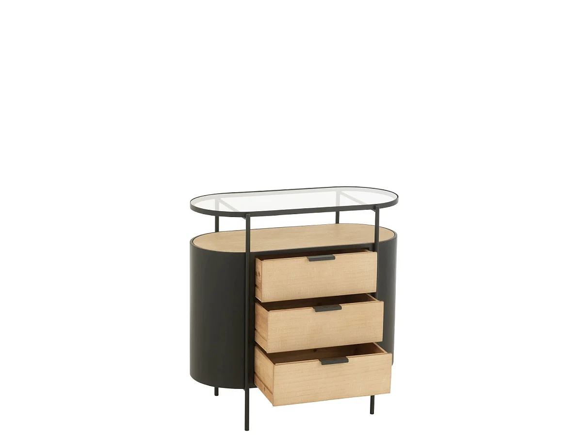 Commode 3 Tiroirs "Bya" 80cm Naturel