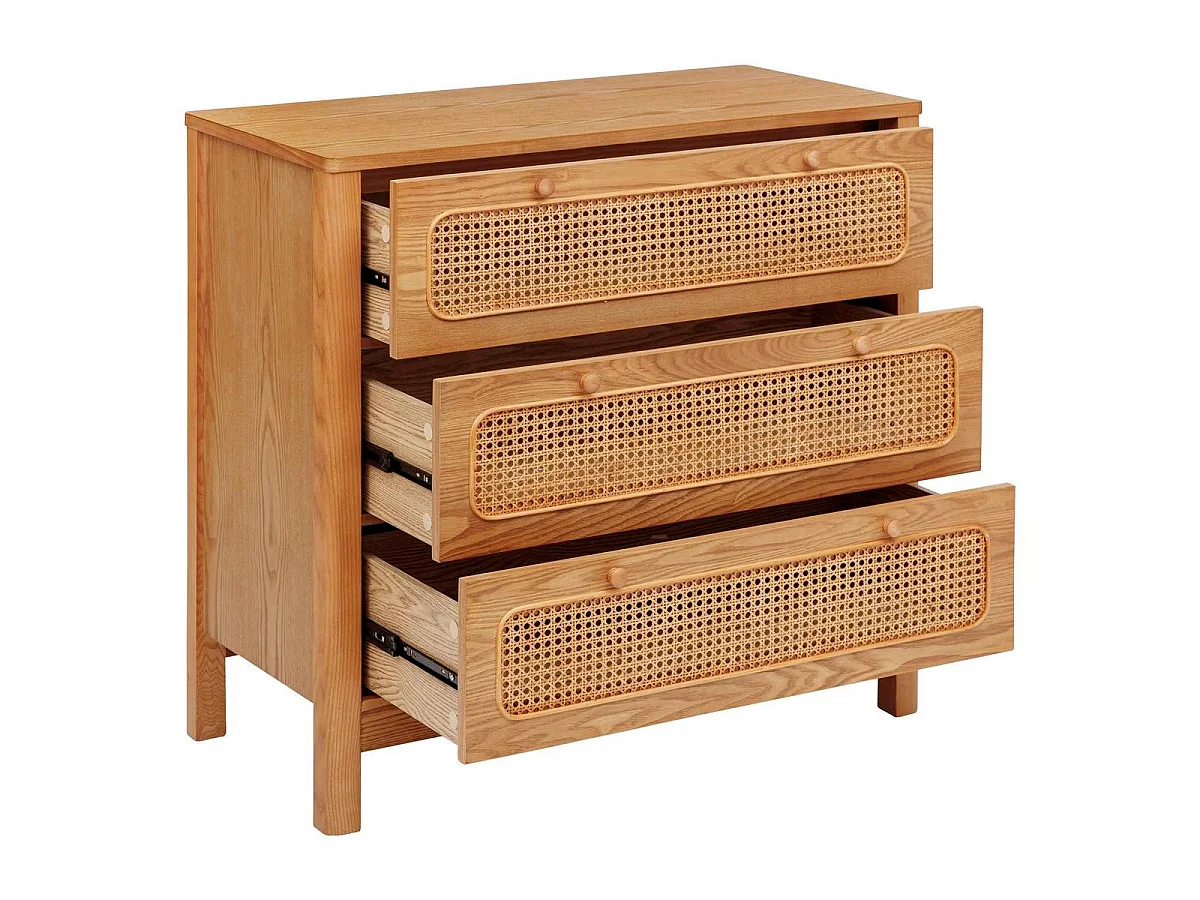 Commode 3 Tiroirs "Tiria" 90cm Marron