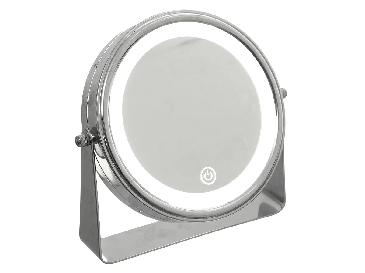Miroir sur Pied Pivotant Tactile "Led" 20cm Argent