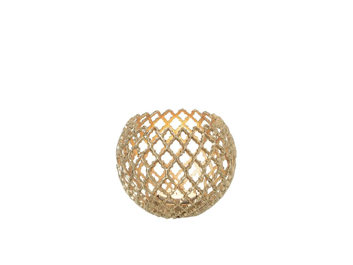 Photophore Déco en Métal "Night" 20cm Doré