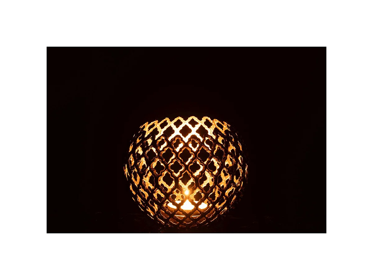 Photophore Déco en Métal "Night" 20cm Doré